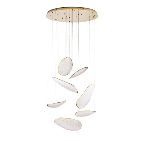 Duża ekskluzywna złota lampa wisząca z kloszami akrylowymi Maxlight P0635D Empire 121W