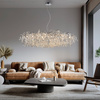 Ekskluzywna duża lampa wisząca 150x70cm chromowana z kryształkami do salonu RICICLE Paul Neuhaus 2037-17