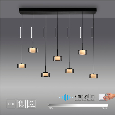 Lampa wisząca siedmiopunktowa z wbudowanym ściemniaczem RIKA Paul Neuhaus 2115-18