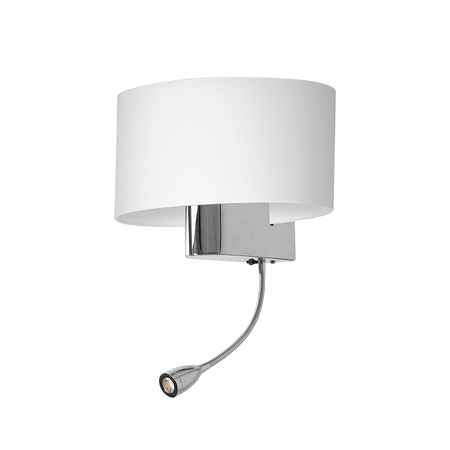Kinkiet do sypialni Casino 1xE27 + 1W LED Biały/Chrom Milagro ML6372