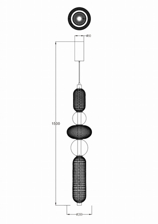 Lampa wisząca SAAR LED Zuma Line MD2596-5A-3BGT