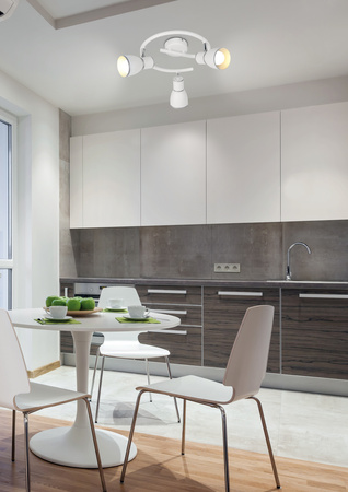 FIDO LAMPA SUFITOWA SPIRALA 3X40W E14 BIAŁY+CHROM Candellux 98-63380