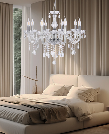 Cristallo lampa wisząca chromowy 8x40W E14 transparentny Candellux 38-30337