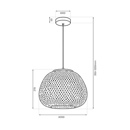 Lampa wisząca z bambusa 1xE27 Petra Milagro ML2585