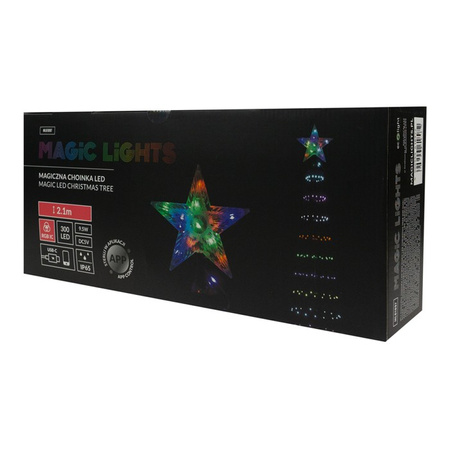 Choinka świecąca LED do domu lub ogrodu 2,1m 300 LED RGB USB-C 5V Eco-Light ML61897