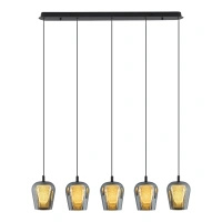 Lampa wisząca pięciozwisowa na belce Keso 5xLED czarna PL0141-5 Yaskr