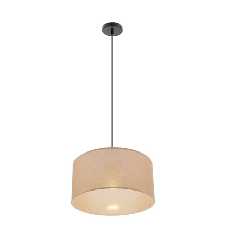Beżowa lampa wisząca walec 40cm tkaninowy klosz SHANTI 1xE27 Candellux Studio 31-38685