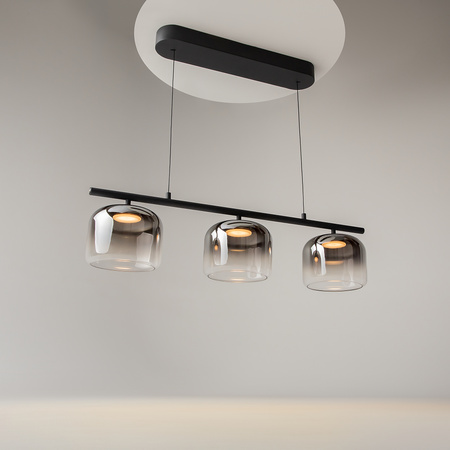 Ekskluzywna potrójna lampa z dymionymi szklanymi kloszami LED 3000K Spirito MOD286PL-L12B3K Maytoni