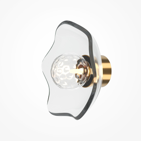Szklany kinkiet ścienny glamour z metalową, mosieżną podstawą Miracle MOD207WL-01BS Maytoni