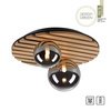 Lampa sufitowa okragła drewniana z dwoma szklanymi kloszami GREEN STIKA 2xG9 Just LIght 15208-79