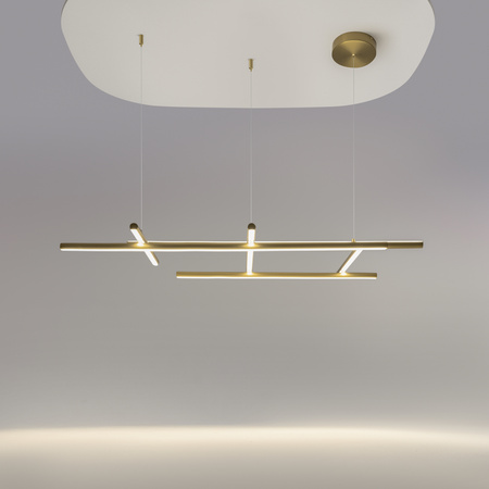 Duża złota lampa wisząca poziome rurki LED 3000K Radiance MOD278PL-L86G3K Maytoni
