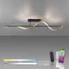 Pofalowana lampa sufitowa antracyt + mosiądż sterowana pilotem i smartfonem Q-SWING Paul Neuhaus 6385-13