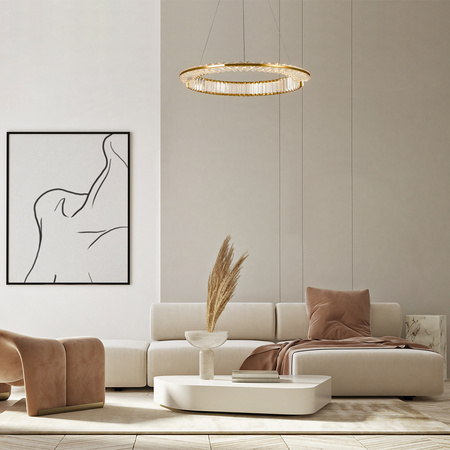 Efektowna okrągła lampa wisząca kryształowa o średnicy 62cm Krone P097PL-L36BS3K1 Maytoni
