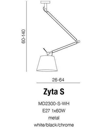 Podstawa, stelaż lampy ZYTA S PENDANT LAMPBODY chrom MD2300-S AZ1845