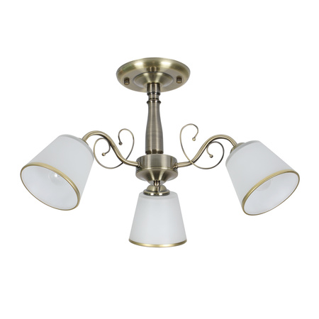 LOSANNA LAMPA WISZĄCA PATYNOWY 3X40W E14 KLOSZ BIAŁY Z OBWÓDKĄ Candellux 33-26590