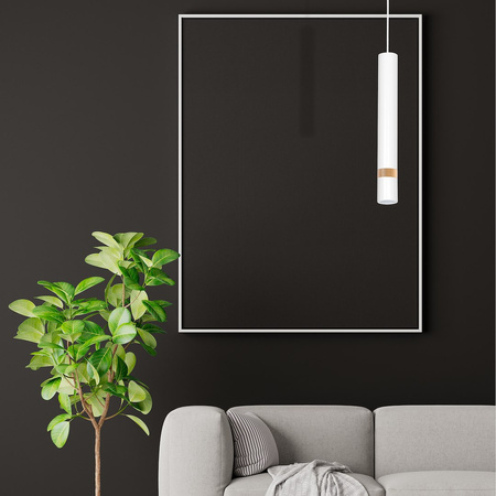 Lampa wisząca Joker Biały / Drewno 1xGU10 Milagro MLP6301