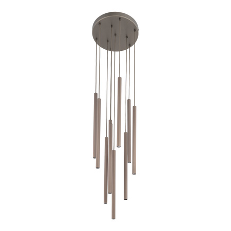 Lampa wisząca dziesięć cienkich ryflowanych rurek w kolorze brązowym FERRO NEW BROWN 10XG9 KOŁO Tk Lighting 11493