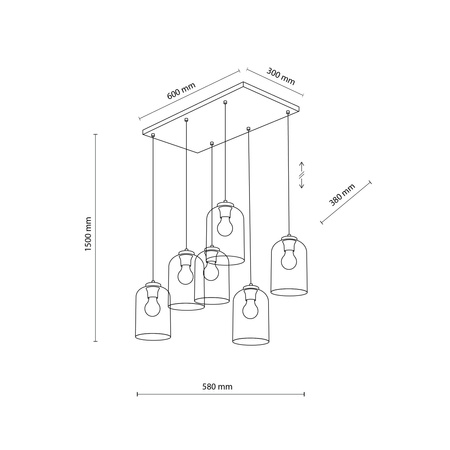 MOLLY LAMPA WISZĄCA 6 TK Lighting 10302