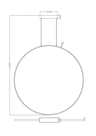 Czarna lampa wisząca pionowy pierścień o średnicy 90cm RASCAL LED 3000K Zuma Line PEN4105-90BK