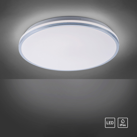 Lampa sufitowa plafon chromowany do łazienki 49cm IP44 ISABELL LED 3000K Just Light 14844-17