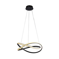 Lampa wisząca czarna zawijas LED 3000K/4000K/6000K Rumio Italux PND-23917-BK