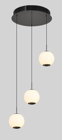 Lampa wisząca trójka okrągła LED Luberon czarny chrom Aviano Lighting 5051-305