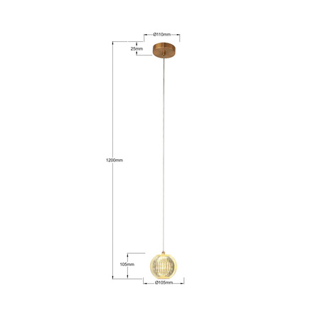 Lampa wisząca Brillant 1 złota LED CCT Light Prestige LP-3303/1P GD