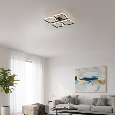 Nowoczesna czarna lampa sufitowa LED HIDALGO 40W 4000K Milagro ML2057