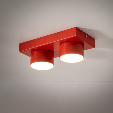 Dwupunktowa czerwona lampa sufitowa BRIX RED 2xGX53 Tk Lighting 11292