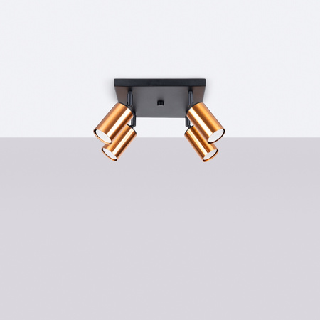 Plafon WINX 4 czarny/miedź Sollux SL.1378