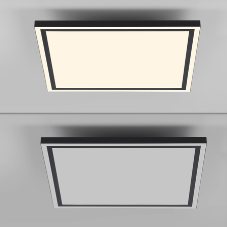 Kwadratowy plafon 45x45 z czarną ramką sterowany pilotem i smartfonem LED EDGING-SMART Just Light Leuchten Direkt 14451-18