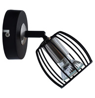 ZONK LAMPA KINKIET 1X3W LED GU10 CZARNY MATOWY + SATYNA NIKIEL Candellux 91-54319