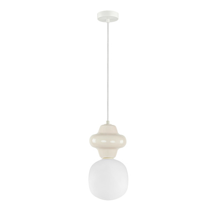 Lampa wisząca ceramiczna waniliowa 1xE14 Latera Italux PND-94331-1S-GRN