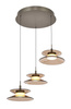 Lampa wisząca trójka okrągła Crema brąz / klosz coffee Aviano Lighting 5058-321