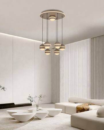 Lampa wisząca siódemka okrągła Biarritz kaszmirowa Aviano Lighting 5047-813