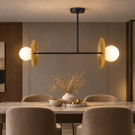 Lampa wisząca Bloom 2xG9 Czarno-złoty Milagro MLP0295