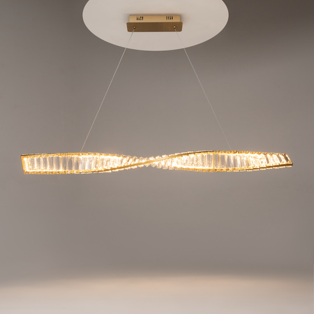 Podłużna kryształowa lampa wisząca 100cm LED 3000K Krone P097PL-L28BS3K Maytoni