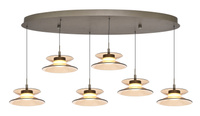 Lampa wisząca szóstka owalna Crema brąz / klosz coffee Aviano Lighting 7058-621