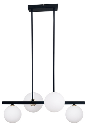 Kama lampa wisząca czarny+złoty 4x28w g9 klosz biały Candellux 34-01214