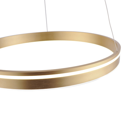 Lampa wisząca ring 59cm w kolorze mosiądzu sterowana pilotem lub smartfonem Q-VITO Paul Neuhaus 8411-60
