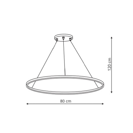 Lampa wisząca Ring 80cm czarny LED CCT Light Prestige LP-909/1P L BK CCT