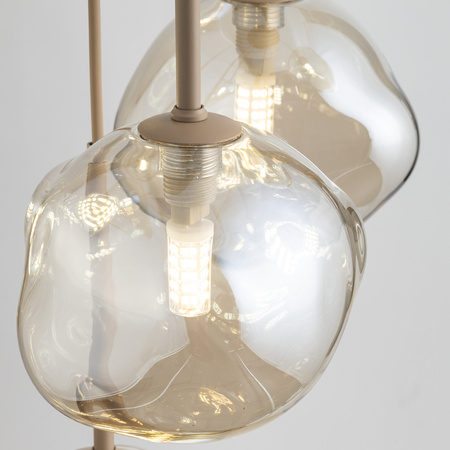 Lampa wisząca w kolorze sabia z koniakowymi kloszami do salonu LAVA SABIA 7xG9 Tk Lighting 11329