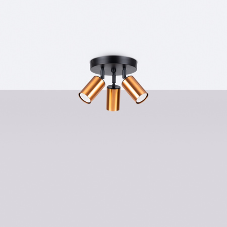 Plafon WINX 3P czarny/miedź Sollux SL.1377