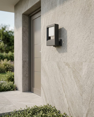 Ciemnoszary kinkiet ogrodowy LED IP54 MILANO GREY Kaja Lighting  K-8263