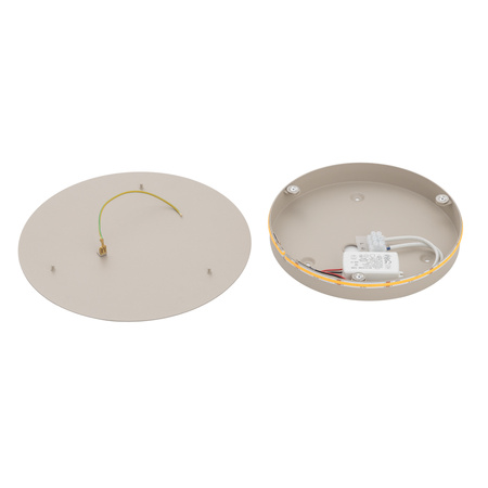 Beżowy płaski kinkiet 25cm okrągłe podświetlenie ściany RING LED M 3000K Nowodvorski 12655