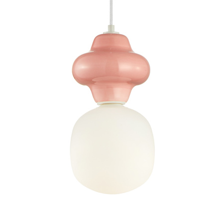 Lampa wisząca ceramiczna różowa 1xE14 Latera Italux PND-94331-1L-PK