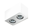 Biała prostokątna oprawa natynkowa z dodatkiem aluminium 2xGU10  NINO 2 WHITE/ALU PLAFON AZZARDO AZ1386