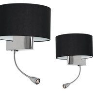 Kinkiet do sypialni CASINO BLACK/CHROME 1xE27 + 1W LED Milagro ML6378