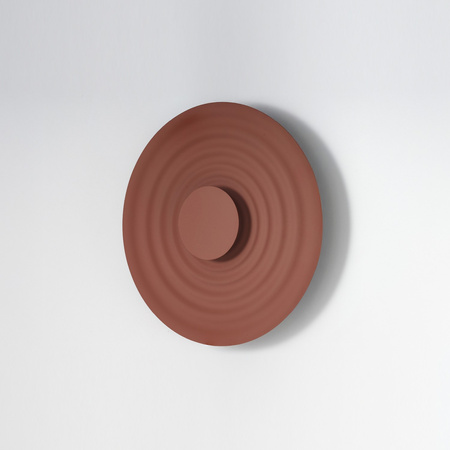 Płaski okrągły 50cm kinkiet ozdobny w kolorze auburn LED RIPPLE WALL 50 AUBURN AZZARDO AZ6582