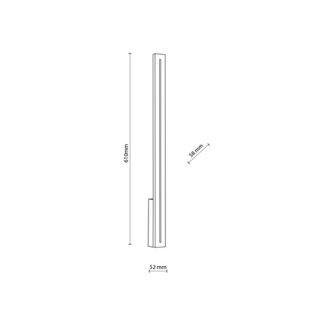 Szary kinkiet elewacyjny 61cm LINEA S LED 3000K IP65 Tk Lighting 18175